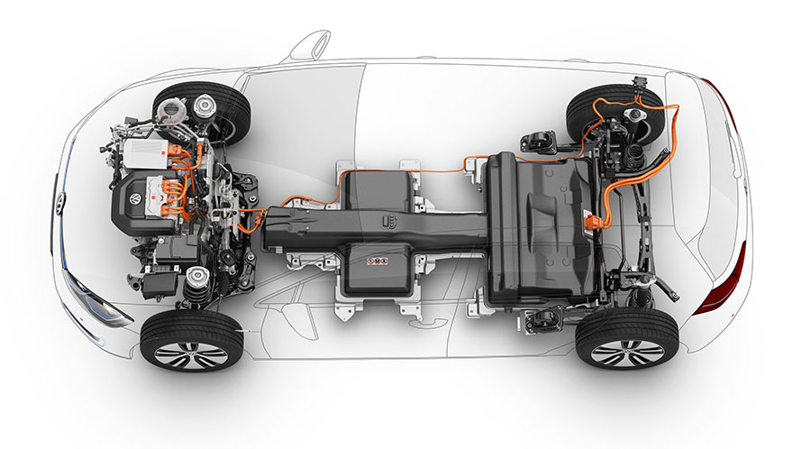 VW e-Golf, Antriebsstrang und Hochvolt-Batterie